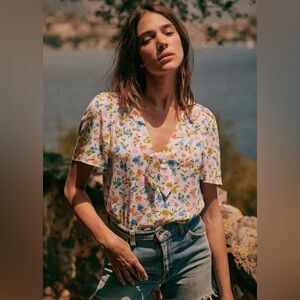 Sezane | Galila Floral Blouse Top Size 36FR/4US Chic Cottagecore Ditzy French
